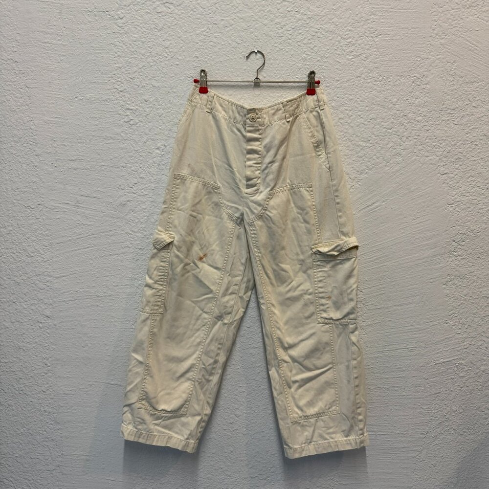 white distressed cargo pants